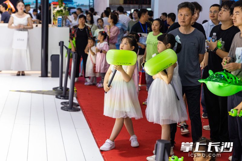 不少孩子也对湖南车展乐在其中。