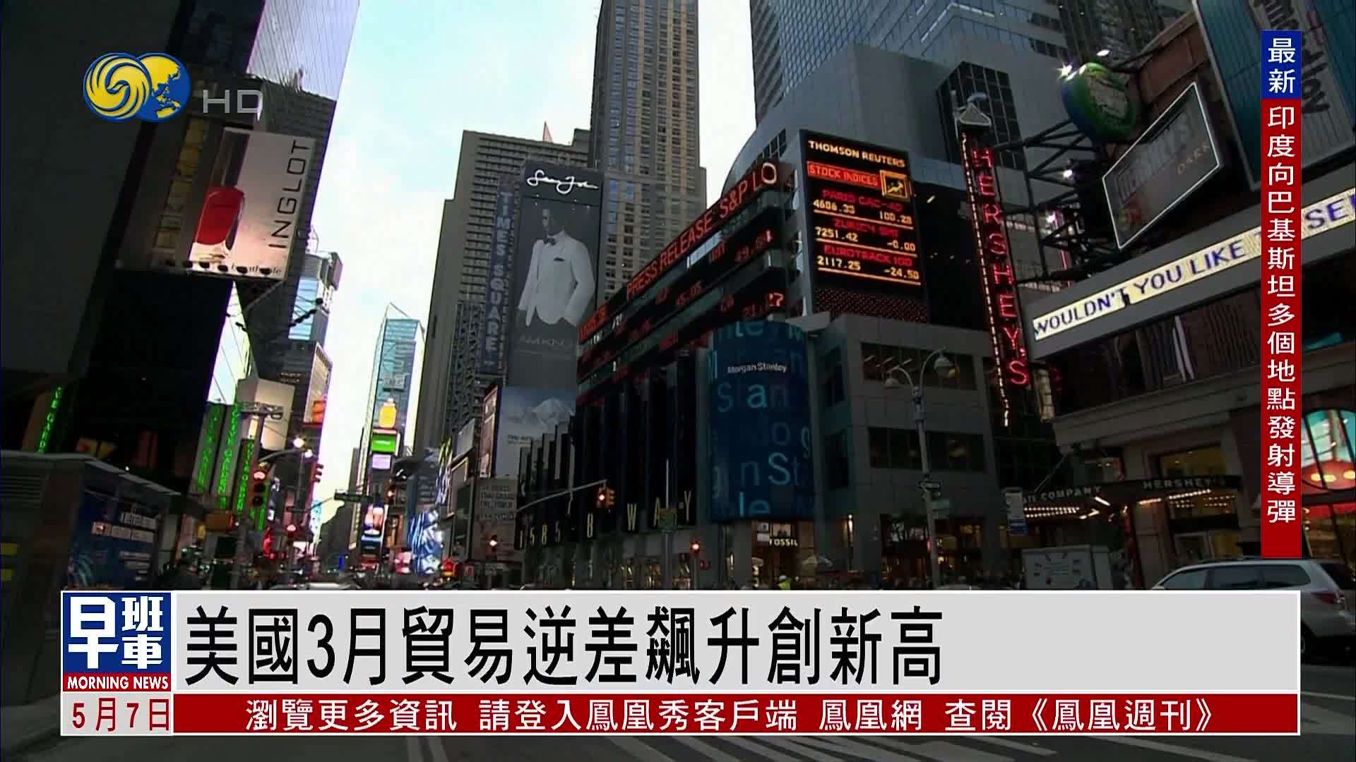 美国3月贸易逆差飙升创新高 关税生效前囤货推高进口