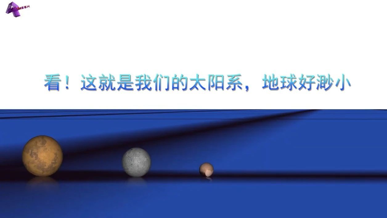 看！这就是我们的太阳系，地球好渺小