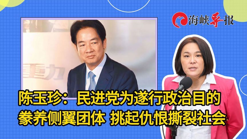 陈玉珍：民进党为遂行政治目的豢养侧翼团体，挑起仇恨撕裂社会