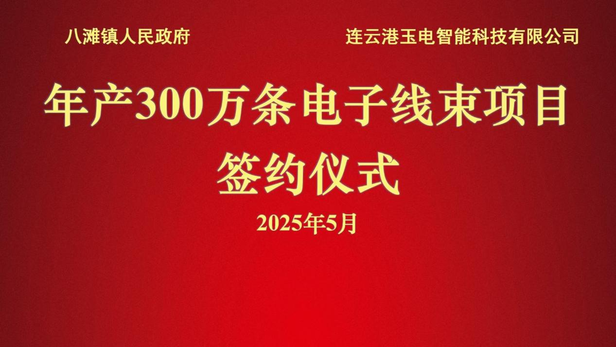 滨海县八滩镇牵手连云港玉电智能 300 万条电子线束项目签约赋能地方经济