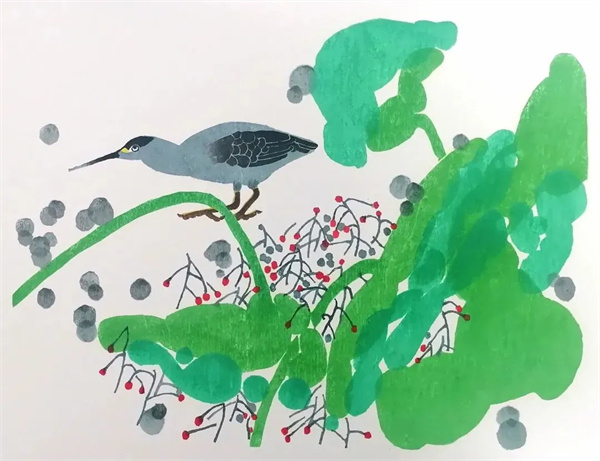 郑子江《荷韵》版画2022杨渝光《夏》版画2022