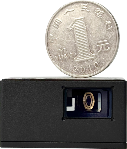 Ainstec智能微投影光机与1元硬币的对比