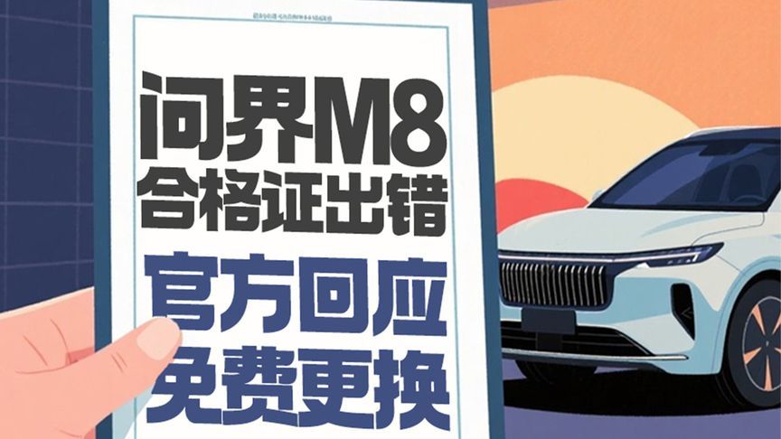 问界M8合格证出错 官方回应免费更换丨汽势视频