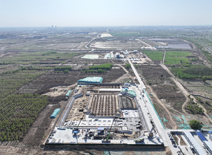 北京林业大学雄安校区建设现场(2025年4月24日摄,无人机照片)。新华社记者 牟宇 摄