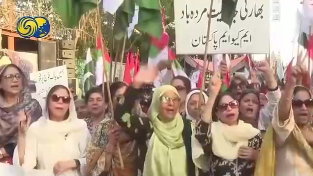 卡拉奇民众集会抗议印度袭击巴基斯坦