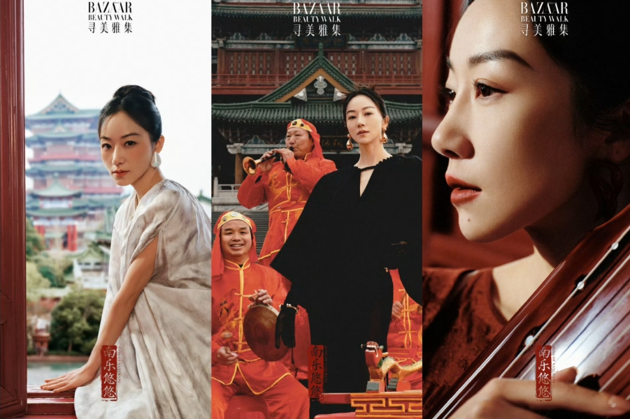 演员韩雪在滕王阁拍摄的视觉宣传片。