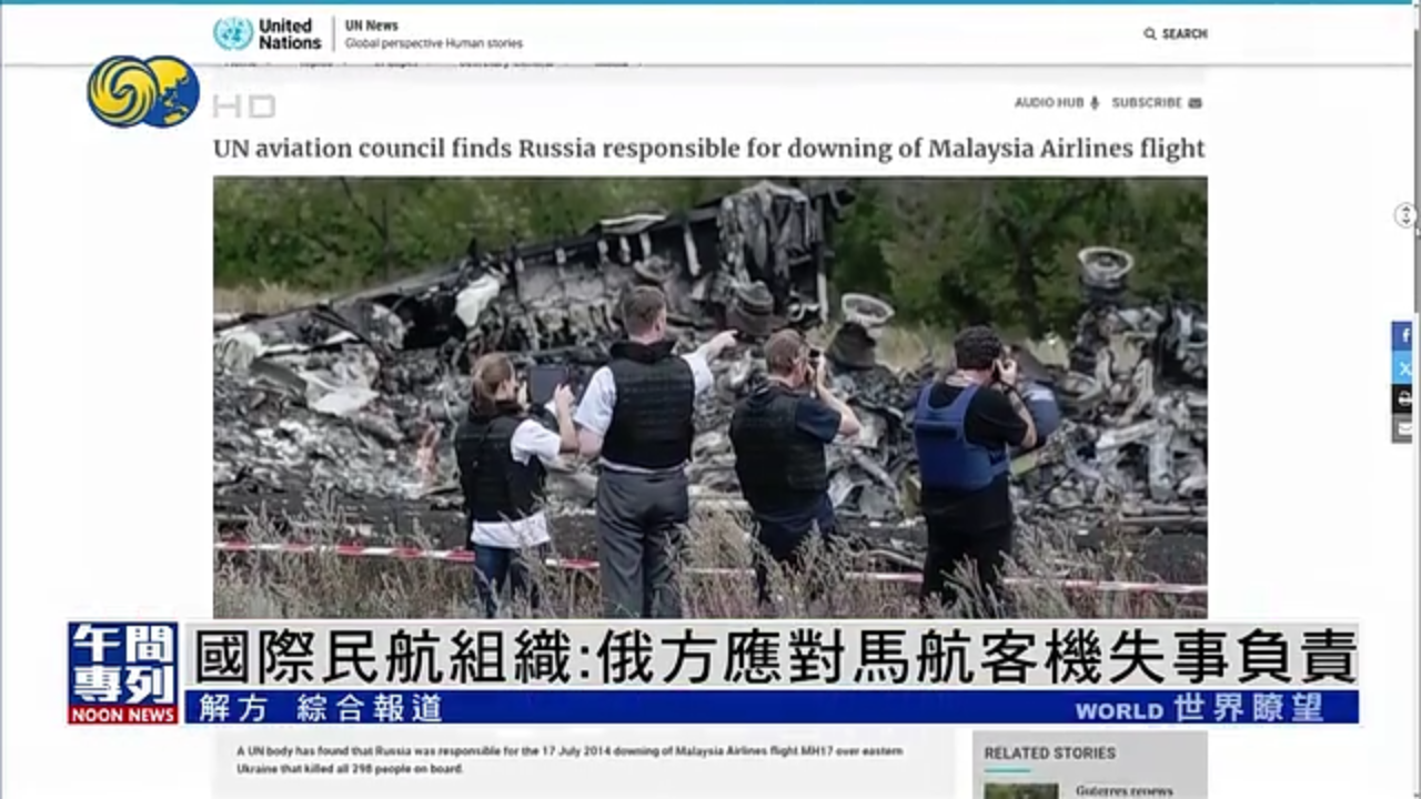 国际民航组织：俄方应对马航客机失事负责