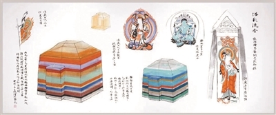 历史的琥珀:敦煌藏经洞再想象(长卷)局部 谢晓泽 宣纸水墨 2017-2024年