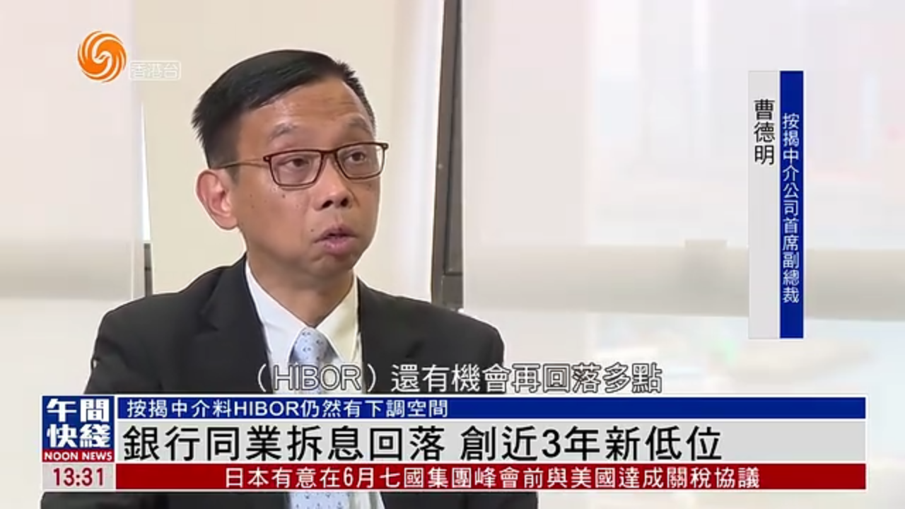 粤语报道｜银行同业拆息回落 创近3年新低位