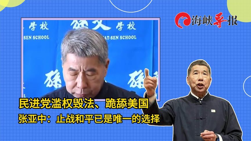 民进党滥权毁法、跪舔美国 张亚中：止战和平已是唯一的选择