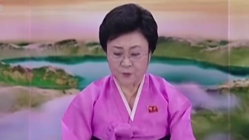 朝鲜中央电视台播音员播报军舰事故