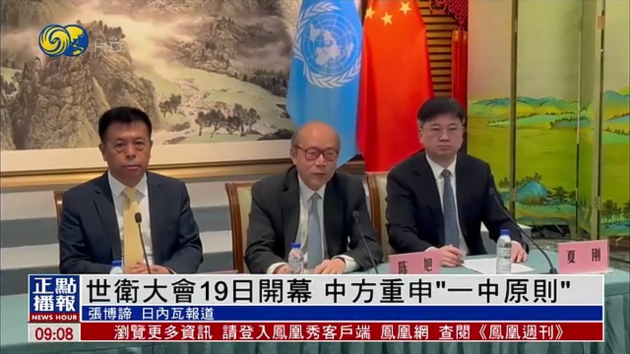 世卫大会19日开幕 中国代表重申“一中原则”