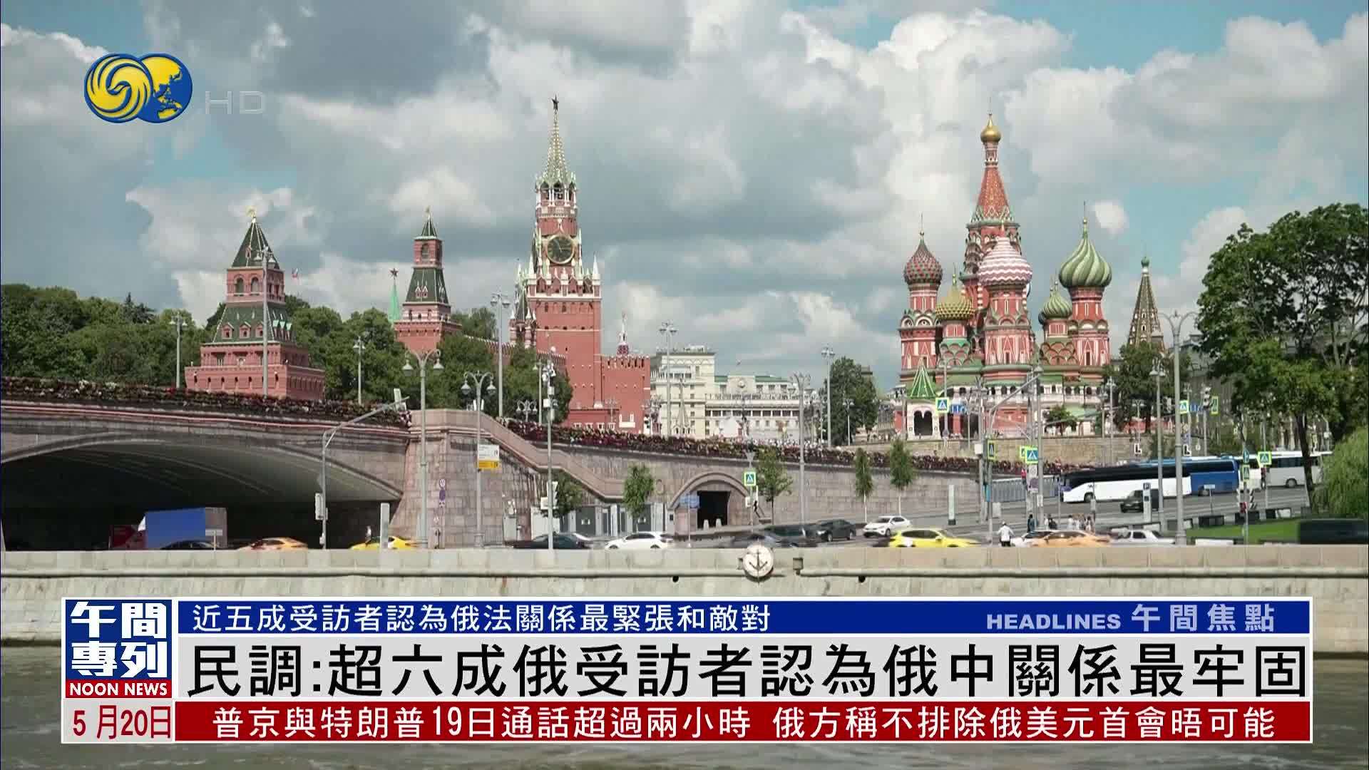 民调：超六成俄罗斯受访者认为俄中关系最牢固