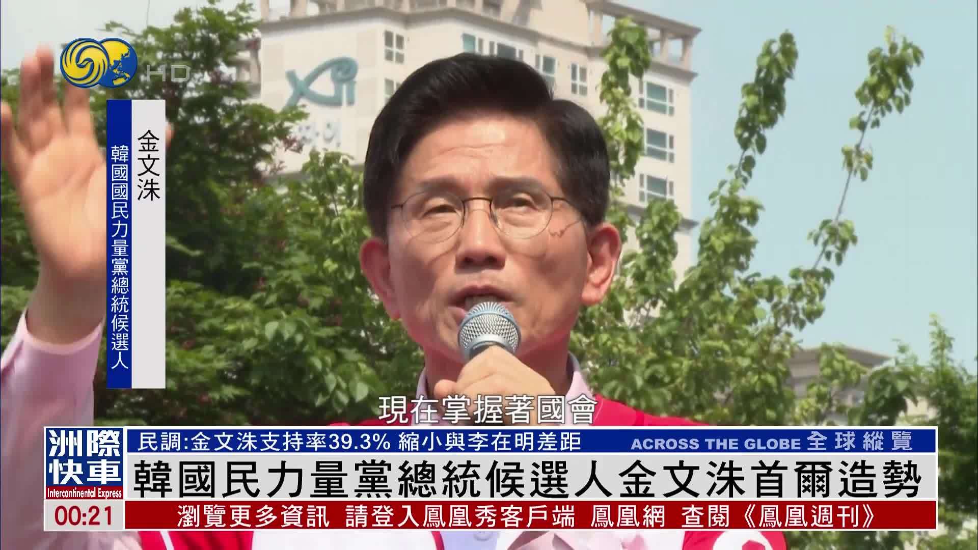 韩国国民力量党总统候选人金文洙首尔造势
