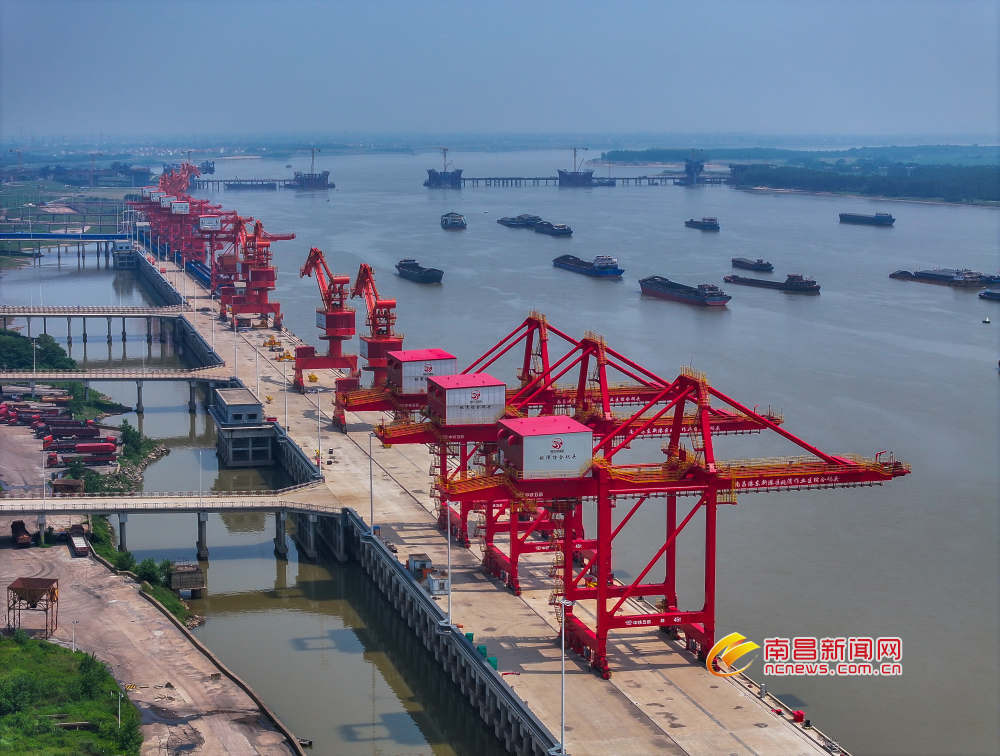 南昌姚湾综合码头水运繁忙（图）