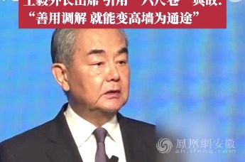 外交部长王毅引用“六尺巷”典故谈国际争端解决
