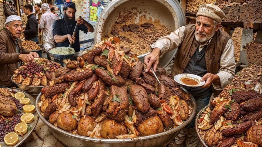 见识一下，阿富汗深夜食堂的牛棒骨手抓饭，一锅够100人吃，太香了