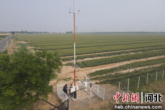 工作人员对气象观测设备进行巡检维护。 吴潇 摄