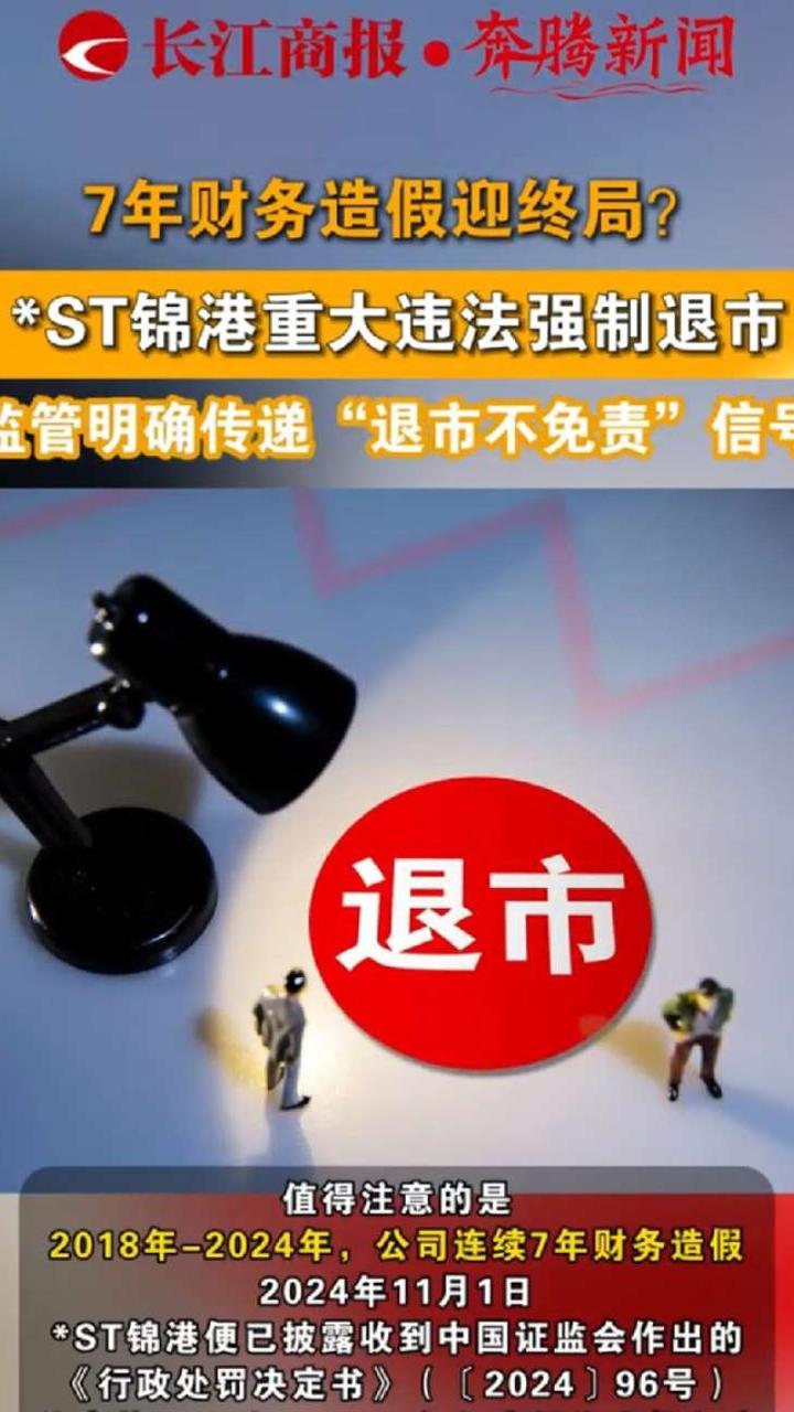 7年财务造假迎终局？*ST锦港重大违法强制退市，监管明确传递“退市不免责”信号#财务造假