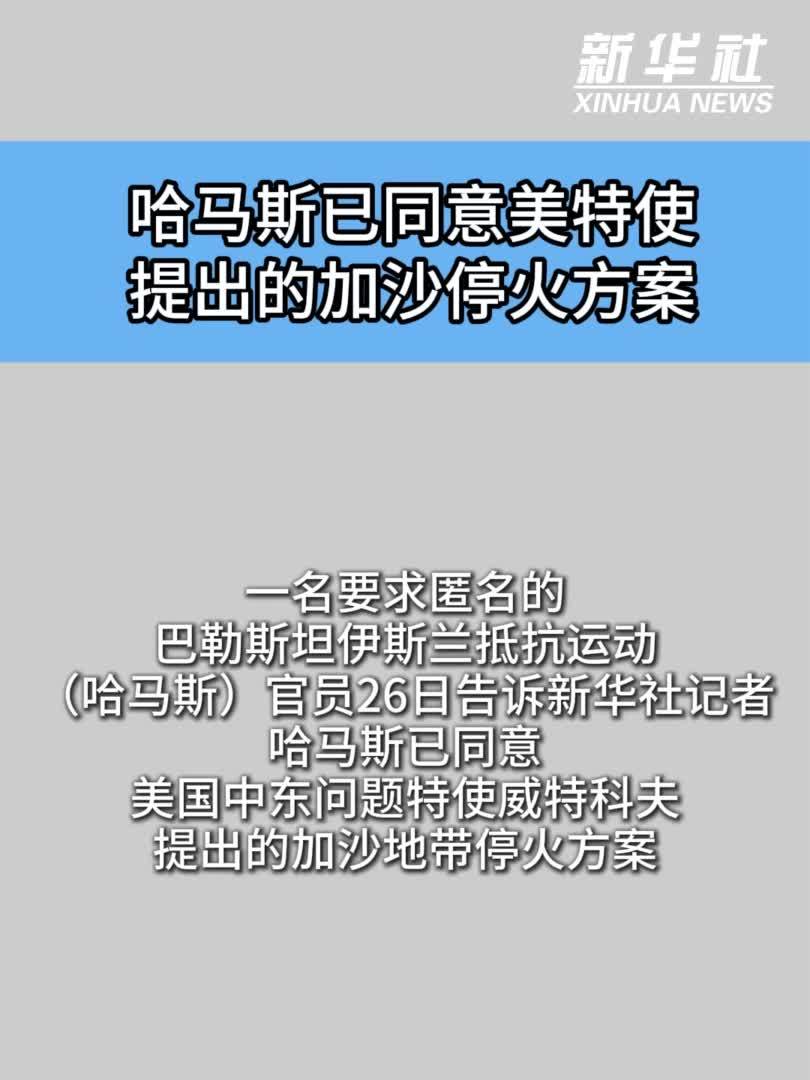 哈马斯已同意美特使提出的加沙停火方案