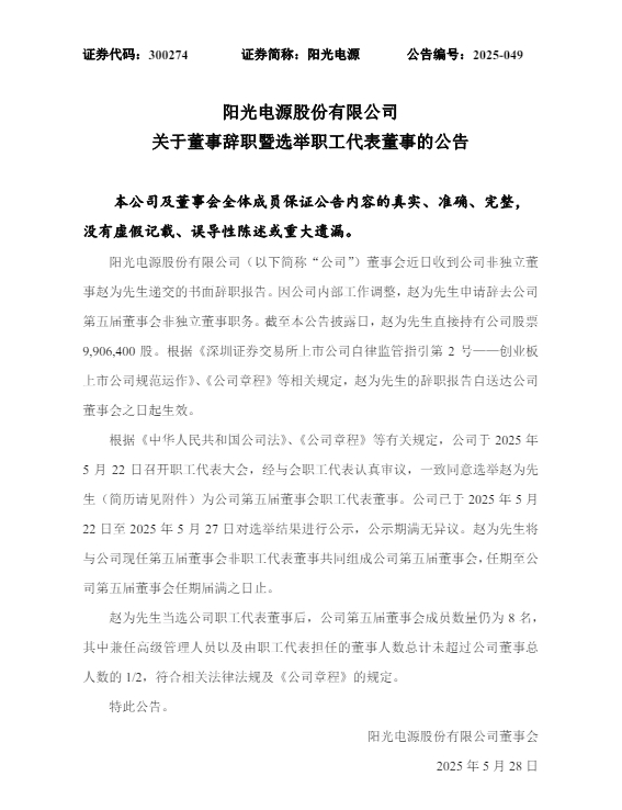安徽一知名上市公司非独立董事辞职