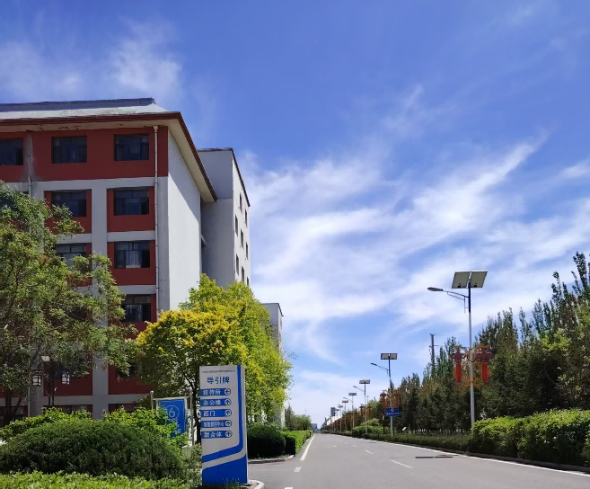 （黄陶勒盖煤炭公司一角，道路两旁绿树成荫，花园式矿区成为西北矿业权属企业的“标配”）