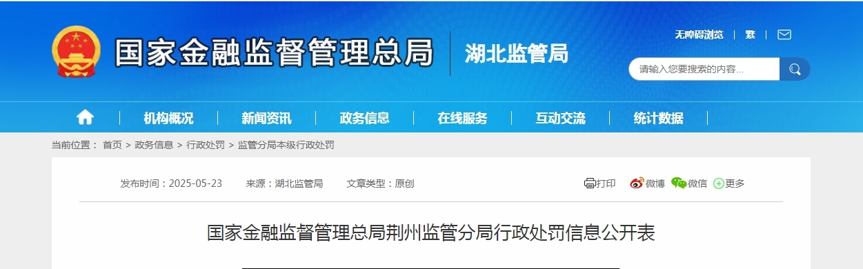 中国农业银行股份有限公司监利市支行被罚款35万元