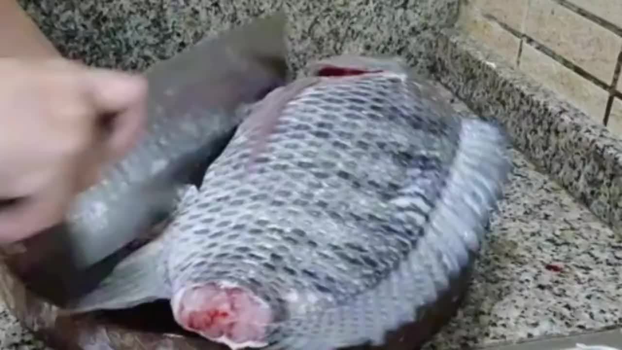 吃鱼看广东阳山，全程不用开火，一条6斤多罗非鱼，几分钟上桌