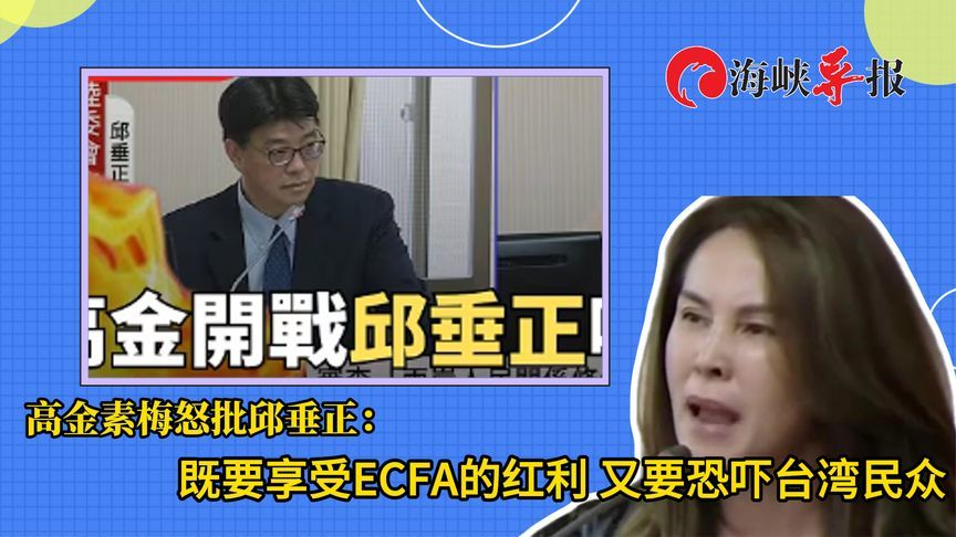 高金素梅怒批邱垂正：既要享受ECFA的红利，又要恐吓台湾民众