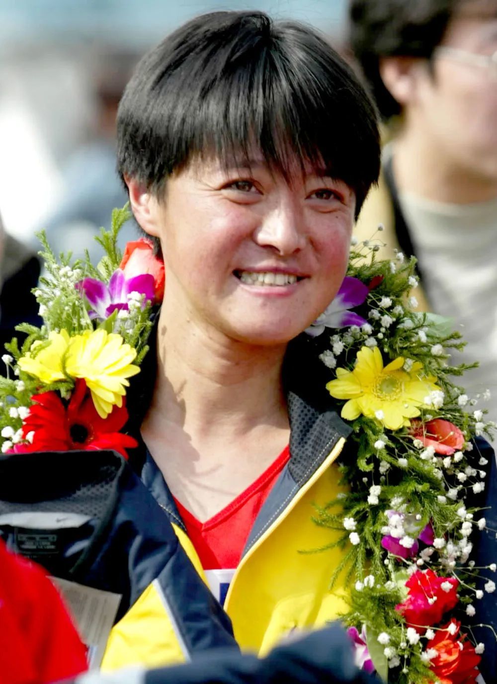 2003年10月19日,孙英杰夺得2003年北京国际马拉松赛女子组冠军。新华社记者 郭勇 摄