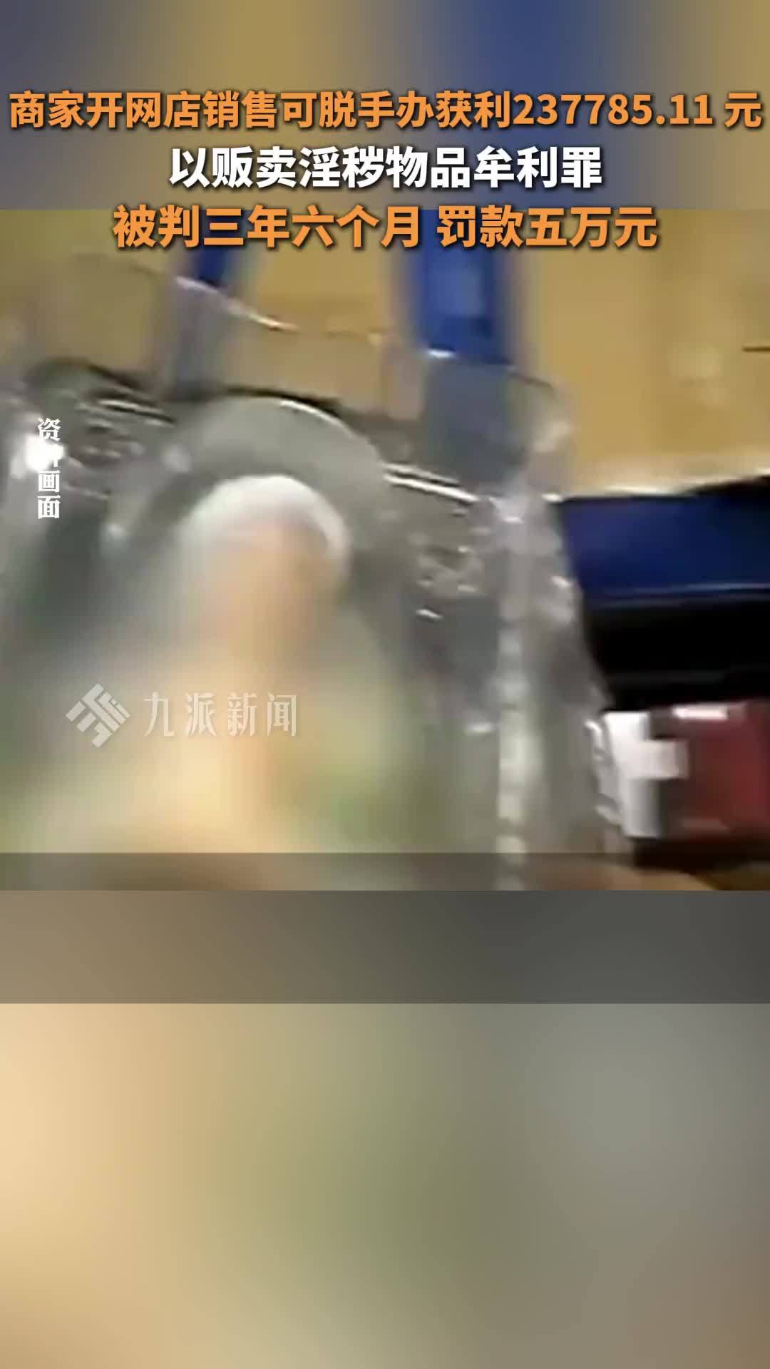 网店卖可脱手办获利237785.11 元，店主被判刑三年半并罚款5万元