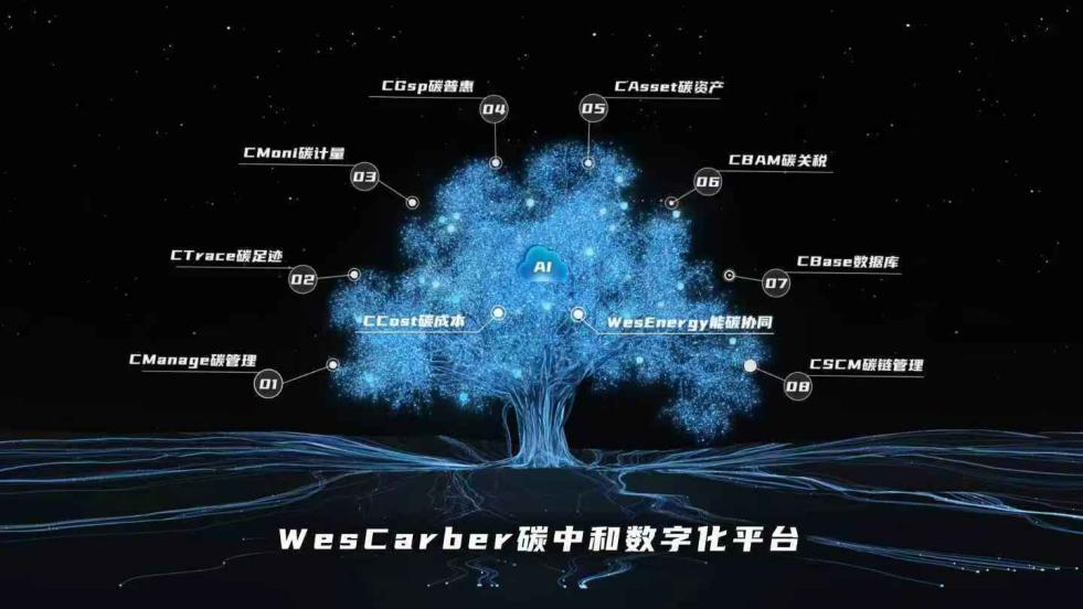 图为河钢WesCarber碳中和数字化平台示意图。