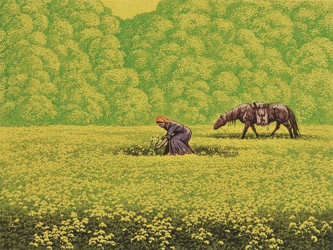 张祯麒《夏日》版画2005