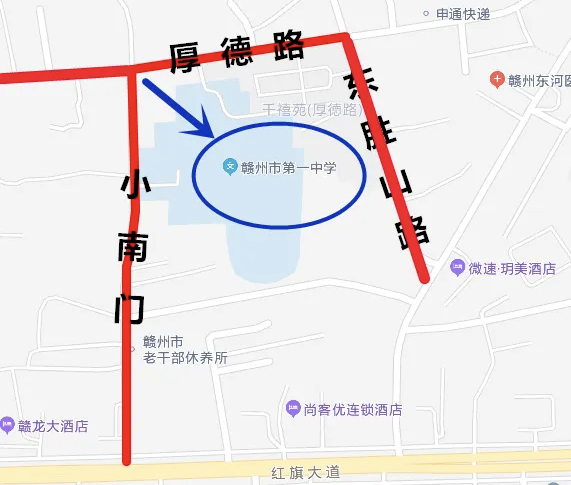 高考期間，贛州中心城區部分路段交通管制