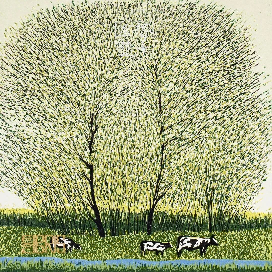 刘德才《乡野小景》藏书票2012