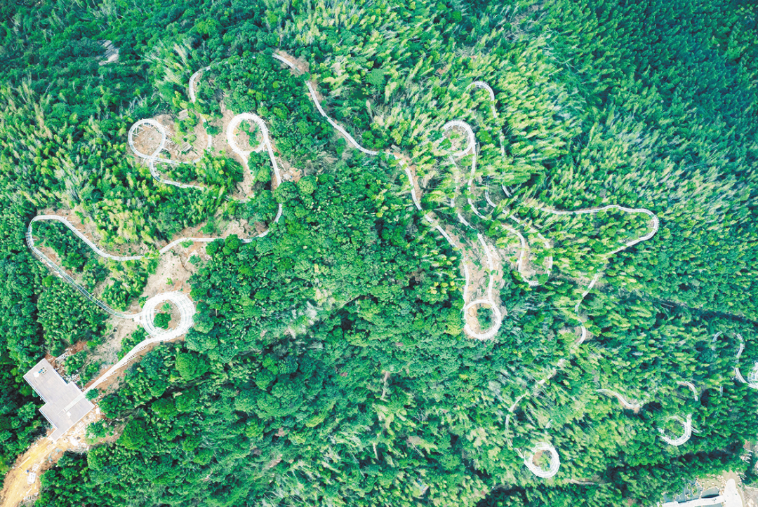 俯瞰白水仙景区水滑道