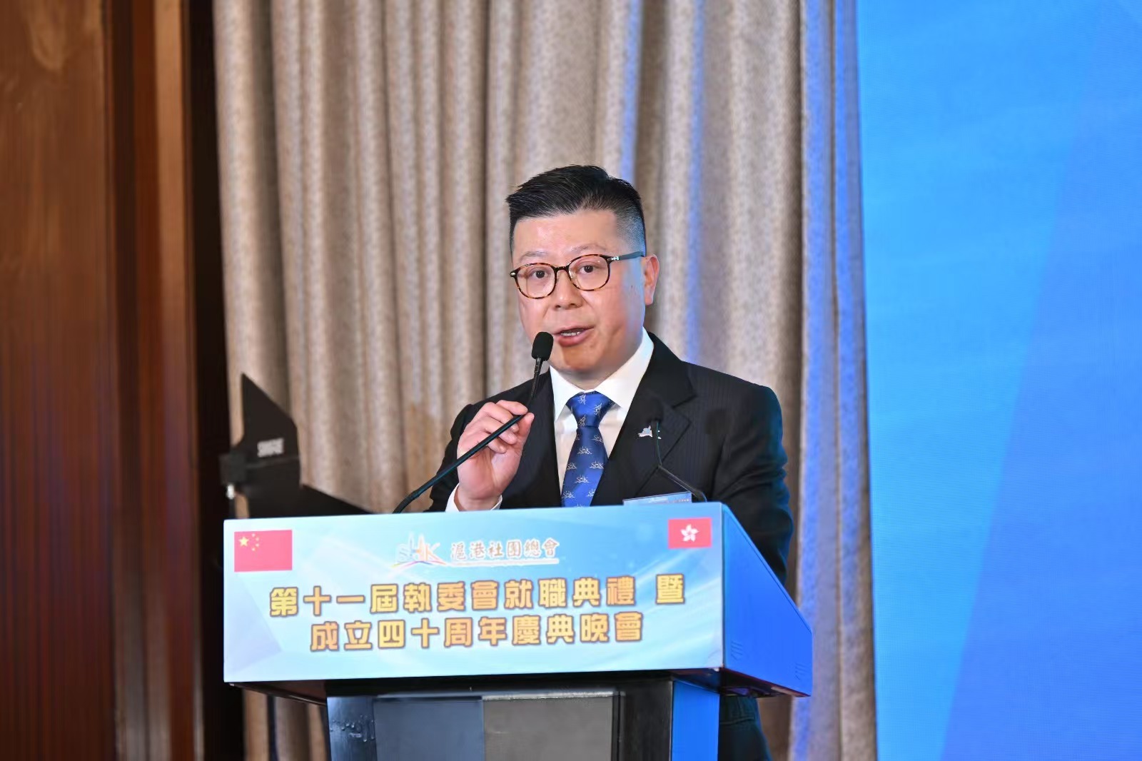图：沪港社团总会会长林建康