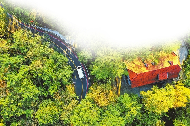 航拍信阳鸡公山景区。鸡公山景区供图