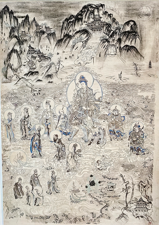 牛玉生临摹的榆林窟第3窟《文殊变》（图片来源：唐中）