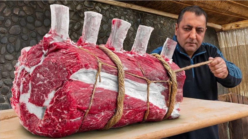 特殊的牛排烹饪，大叔烤肉，全体朋友看了都很馋