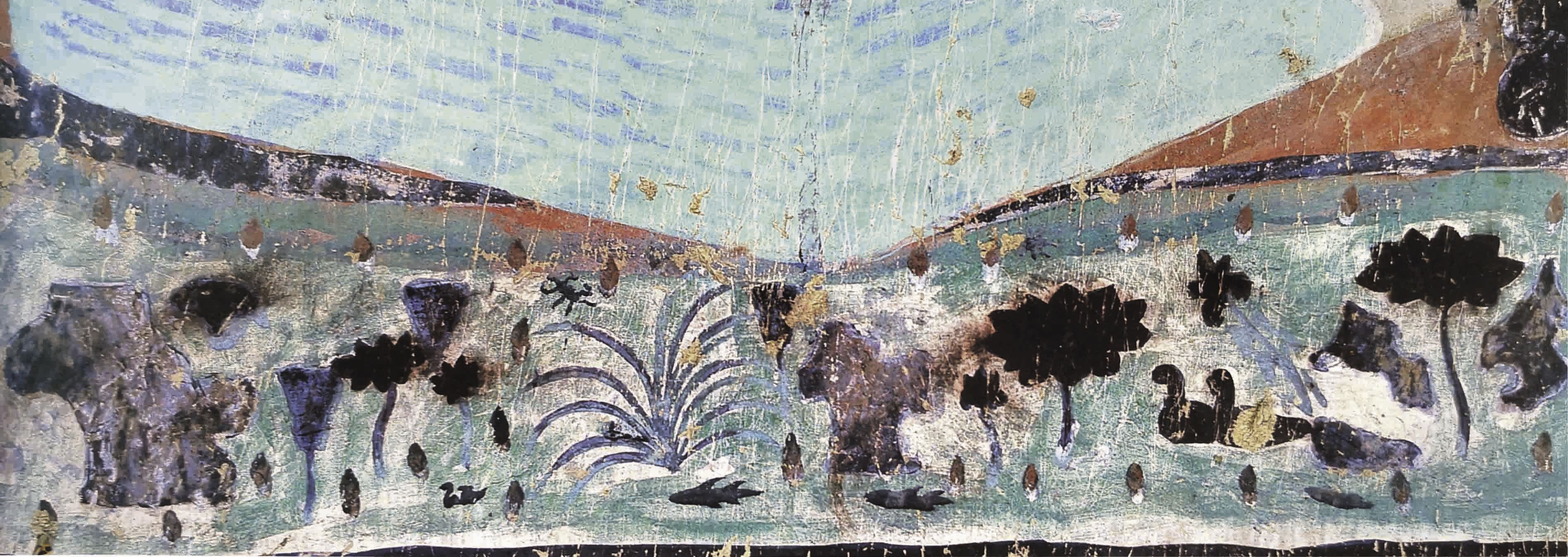 莲池禽鸟图　莫高窟第420窟　隋代