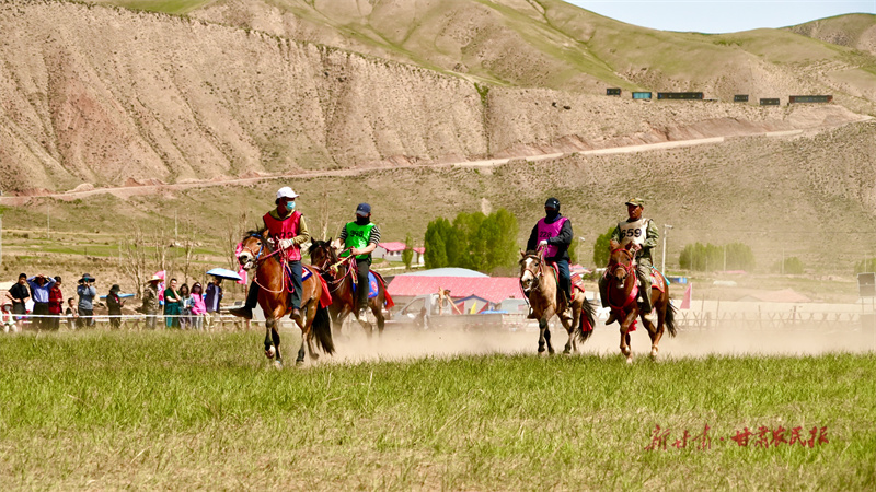 赛马场上，彩旗飘扬。周边的牧民、游客纷纷赶来，现场人头攒动。本次赛马会共集结了百余匹矫健的赛马，竞赛项目丰富多样，吸引了众多骑手踊跃参与。