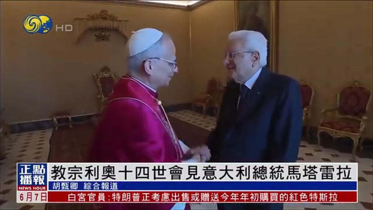 教宗利奥十四世会见意大利总统马塔雷拉