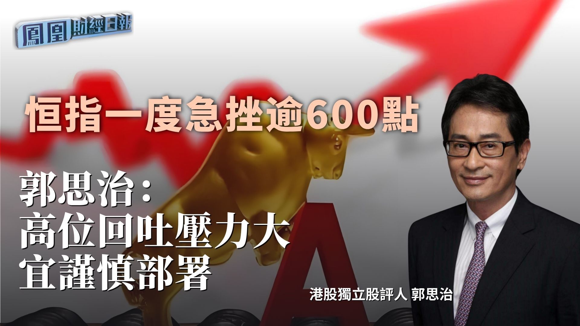 恒指一度急挫逾600点 郭思治：高位回吐压力大 宜谨慎部署