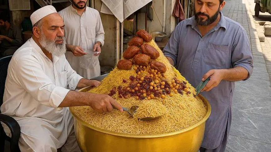 见识一下，巴基斯坦每天卖10锅的牛肉手抓饭，一锅足够50人吃