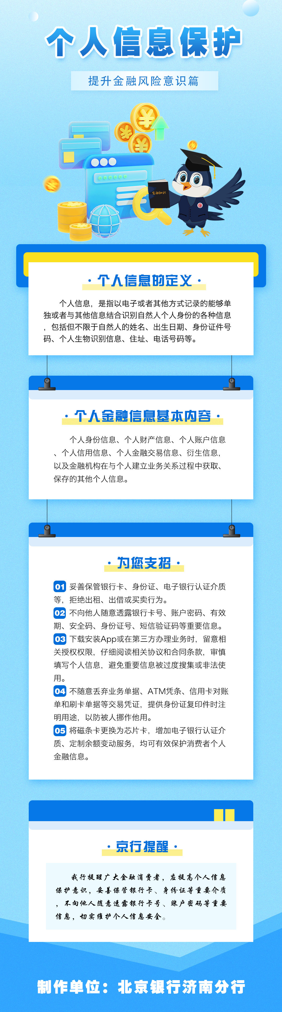 一图读懂｜北京银行济南分行教您如何做好个人信息保护
