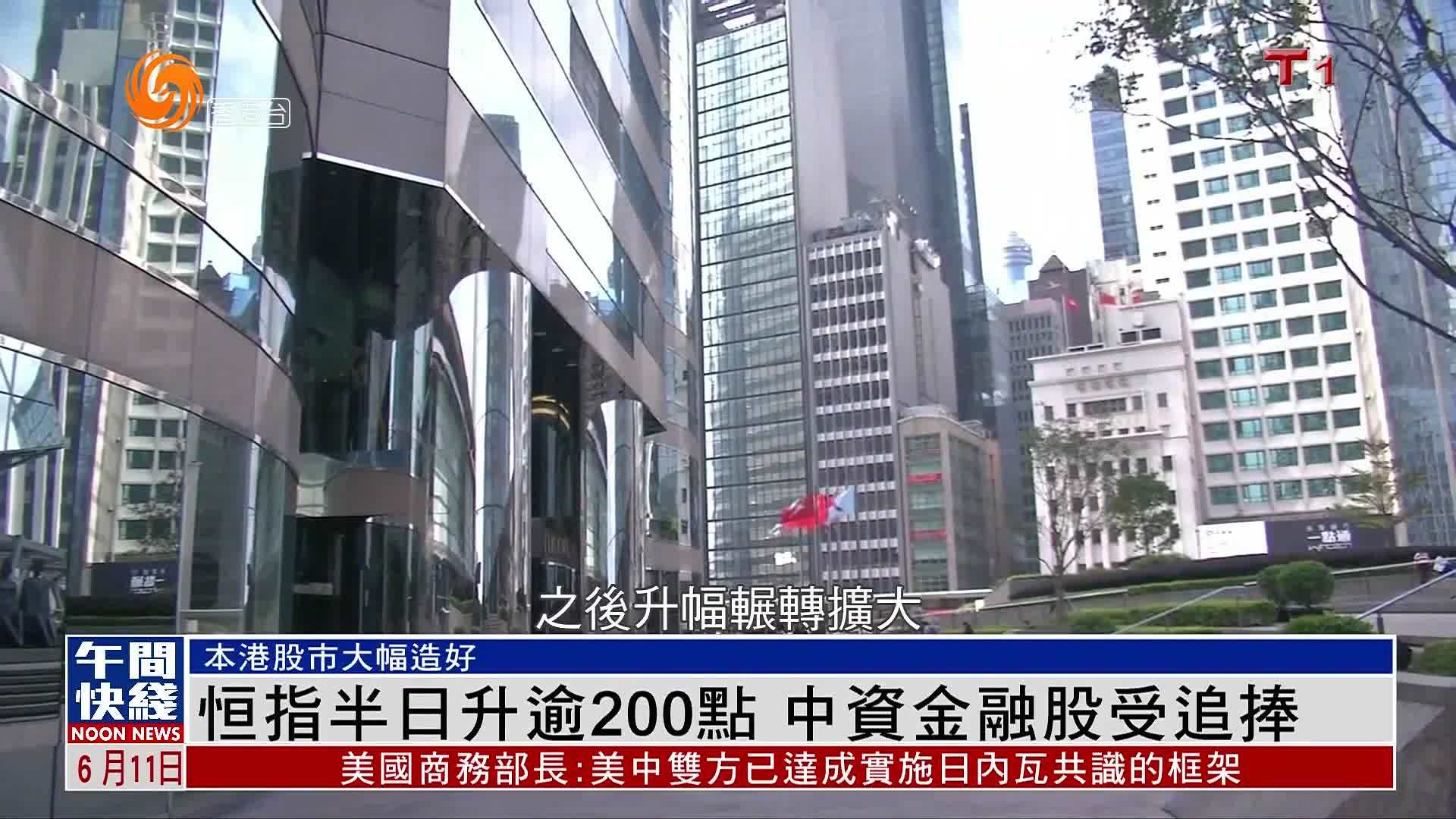 粤语报道｜恒指半日升逾200点 中资金融股受追捧