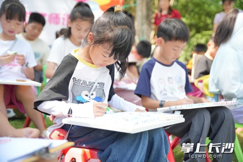 在沙湾公园里，孩子们在巧妙构思