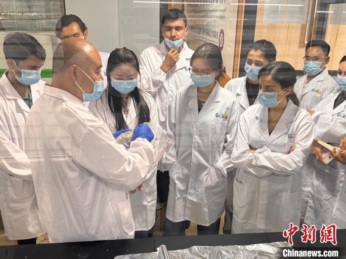 图为凌雪教授、张明副教授开展实验培训。西北大学供图